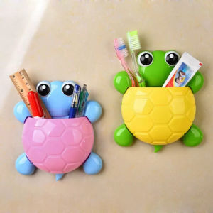 1PC - Creative Cute Non Perforated Toothbrush Holder - Wall Mounted Bathroom Storage Rack