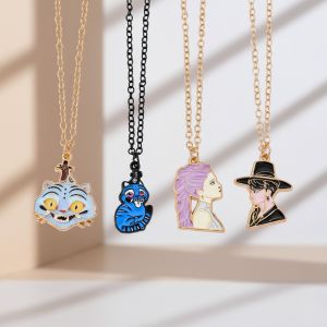 Saja Boys Kpop Demon Hunter Pendant Anime Cartoon Character Metal Necklace Accessory Creative Gift for Fans Jewelry
