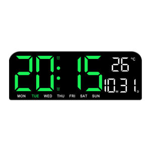 Large LED Digital Wall Clock Temperature Date Week Display Countdown Table Clock Brightness Adjustment Two Alarm 12/24h Clock