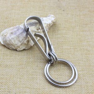 Creative Stainless Steel Keychain Mens Simple Automobile Key Holder Metal Pendant Waist Hanging Decoration Key Ring