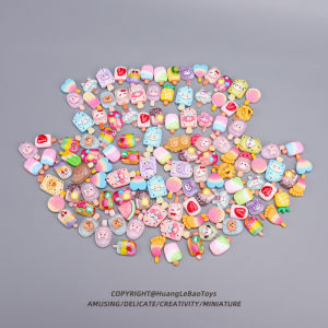 Mini Ice Cream Cone Blind Bag Simulation Snack Toy Display Piece Dollhouse Pretend Play Miniature Resin Craft for Kids