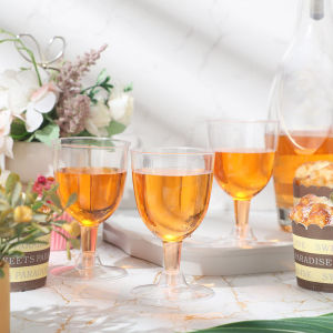 20 PCS Disposable Plastic Wine Glass Transparent Goblets Party Cocktail Glass Pudding Dessert Cups