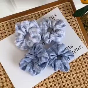 13th Ave All Match Series -Blue and White Checkered Hair Rope 现货格子发圈