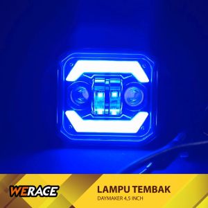 WERACE Lampu Tembak 45 Inch Reflektor Depan CRF KLX WR Kotak DRL 2 Warna H4 Angel Biru