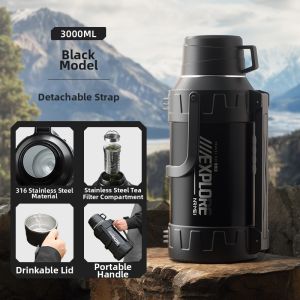 Insulated Large Capacity Travel Water Bottle 72hr