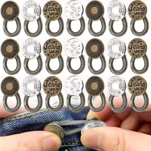 20pcs Metal Button Extender for Pants Jeans / DIY Free Sewing Adjustable Retractable Button / for Pants Jeans Waistband Expanders Waist Expand Buckle Adjustable