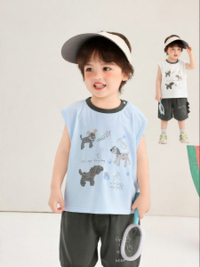 CUTEPANDAS | Bộ Áo Thun In Hình và Quần Short Bằng Cotton
