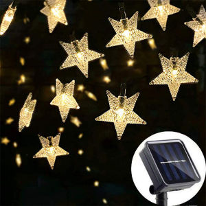 Solar LED Star Light With 8 Lighting Mode Star Fairy Light Solar Outdoor Flashing Christmas Light Party Wedding Xmas Tree Decor