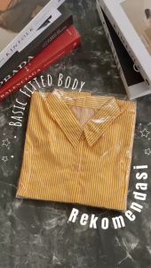 Atasan Kemeja Salur Katun Wanita Slim Fit // Kemeja Salur Slim Fit Julia TOP Tali Belakang // Kemeja Salur Katun Wanita Slim Fit