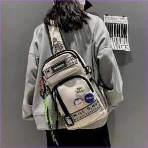 Bag Female Messenger Bag Ins Street Trendy Workwear Casual Vertical Tablet Shoulder Bag Boys Large Capacity Chest Bag