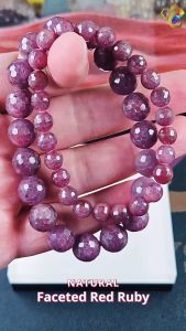 Natural Faceted Red Ruby Bracelet