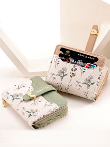 Ví Nữ in Họa Tiết Ngắn Dung Tích Lớn Nhiều Chức Năng Ví Đựng Tiền Xu Cho Học Sinh Ví Đựng Thẻ Nhiều Ngăn Mềm PU