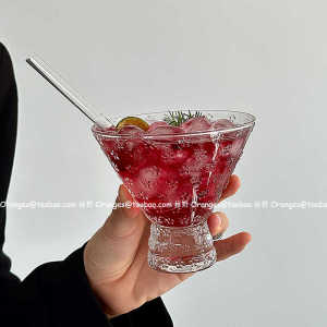 แก้วน้ำใสทรงกลมพิมพ์ลายนูนหิมะแก้วกาแฟเย็นแก้วน้ำโซดาแก้วเครื่องดื่มแบบย้อนยุคสไตล์ย้อนยุคจากจีนแผ่นดินใหญ่