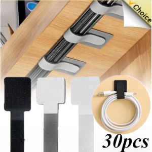 30Pcs Reusable Cable Organizer Fastening Wire Organizer Cord Rope Holder Self Adhesive Adjustable Cord Straps Desk Management