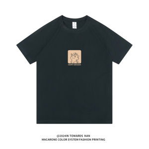 เสื้อยืดแขนสั้นสีแดง ทรงหลวม ผ้าฝ้าย คอกลม สำหรับผู้ชายและผู้หญิง ดีไซน์ทันสมัย ​​เสื้อผ้าทำงาน ฤดูร้อน 2024