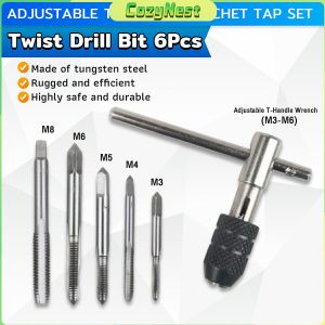 C.N. Hand Tap Set Adjustable Manual Tapping Tool Set for Home Use Adjustable T-Handle Ratchet Wrench