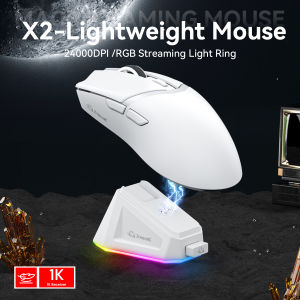 X2 Wireless MouseTri-Mode Connection PixArt PAW3311 Touch Magnetic Charging Base Macro Gaming Mouse