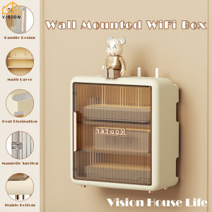 Vision Wall Mounted 3 Layer WiFi Router Storage Box: Nordic Cable Wire Storage Rack Household Power Plug Wire Board Cable Organizer