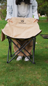 【 Super Tribe 】เก้าอี้ตั้งแคมป์กลางแจ้ง เก้าอี้ดวงจันทร์แบบพกพา เก้าอี้พับเก็บกระเป๋าฟรี วัสดุอลูมิเนียม เก้าอี้ปิกนิกตกปลาชายหาด