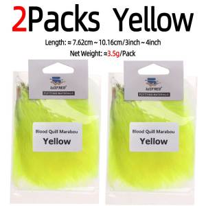 2Packs 3.5g/Pack 3~4 inch Natural Marabou Feather Tying Streamer Flies Jig Lure Woolly Bugger Leech Fly Bait Fish Tying Material