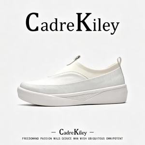 CHAODONG | Retro Color-block Slip-on Soft Sole Elevator Casual Shoes