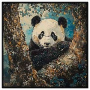 Tranh gấu trúc. Tranh treo tường dán tường sơn dầu canvas tranh trí. CGI-2001