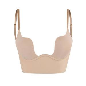 MISS MOLY | Womens Low Back Bra Wire Lifting Deep U Shaped Plunge Backless Bra with Multiway Convertible Clear Straps Body Shaper Lingeres