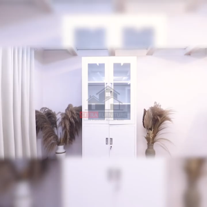 SHUMO Lemari Arsip Besi 4 Pintu Swing Besi Kaca White Austin Series