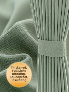 Matcha Green Color Light-Blocking Curtains