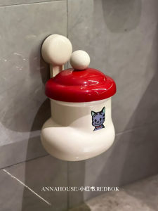 Cute Little Boot Storage Box Bathroom Waste Paper Basket Suction Cup Wall Mounted High Aesthetic Value Desktop Garbage Can