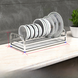 304 Stainless Steel Dish Rack Draining Rack Kitchen Supplies Storage Rack Bowl and Chopstick Rack Single Layer Dish Organizer Rack