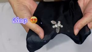 Iron on Exclusive Glass Crystal Patch Manik Tampal Diamond Chunky Beads Manik Baju Nikah DIY [1pcs]