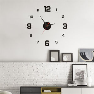 DIY Wall Clock 40cm/16 Frameless Modern 3D Wall Clock Mirror Sticker Clock for Home Office Hotel Restaurant School Decoration