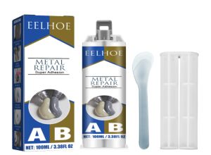 AB Glue High Temperature Metal Repairing Adhesive Crackle Repair Welding Industrial Quick Drying DIY Special Leakage Super Glue Metal Repair Paste 2 In1 Industrial A&B Caster Glue Heat Resistant Sealant Cold Weld Defect Repair Agent Glue 50/100ml