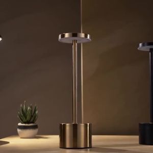 LED Cordless Touch Table Lamps Rechargeable Desk Lamp 3 Colors Adjustable Bedside Creative Ambient Light Room Decor Light