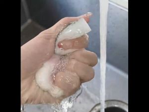 ฟองน้ำเยื่อไผ่ ฟองน้ำขัดหม้อ ฟองน้ำขัดล้างภาชนะ ลายอุ้งเท้าแมว