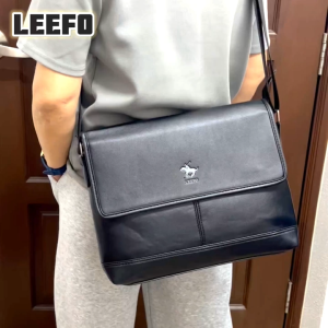 Original LEEFO (XL) Size Business Men Shoulder Bag Sling Bag Messenger Bag Office Bag Pu Leather