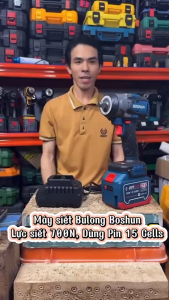 [ SIÊU KHOẺ ] Máy siết bulong pin BOSSUN BS-IW750N Không chổi than 750Nm Cho Thợ Gara Oto