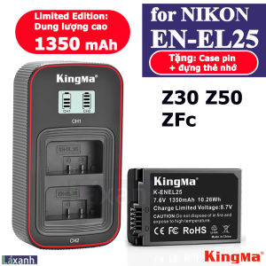 Nikon EN-EL25 | Pin và Dock sạc máy ảnh KINGMA NIKON EN-EL25 EL25 ENEL25 cho NIKON Z30 Z50 ZFC