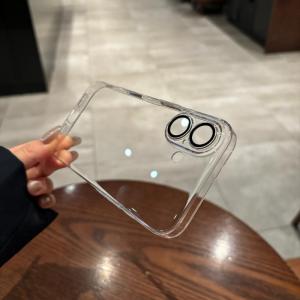 CrashStar With Lens Films HD Transparent Shockproof Phone Case For iPhone 16 15 14 Pro Max Plus 13 12 11 Pro Max Mini XR X XS Max 8 7 Plus + SE 2020 Simple Clear Phone Cover Anti-fall Soft Casing Shell Hot Sale