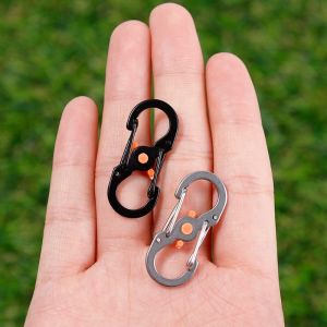 S Type Anti-theft Carabiner Mini Keychain Hook Outdoor Camping Backpack Buckle Rope Connection Key Lock Tool Aluminum Alloy Carabiner