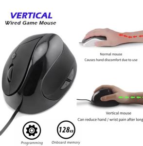 Ergonomic Vertical Wired Mouse Left/Right Hand Multi Color 6D USB Optical USB Mouse