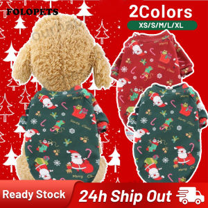 FOLOPETS Pet Santa Clothes Dog Cat Christmas Clothes Santa Claus Design Shirt Printed Sweater Pet Xmas Gift