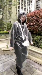 【New】Adult/Kids One Time Use Disposable Raincoat Waterproof Portable Clear Rainwear Emergency Outdoor Semi Rain Coat Hiking