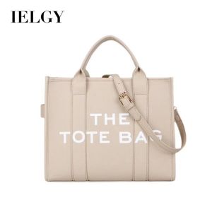 IELGY High-End Retro Letter Tote Bag Korean Version Niche Handbag Shoulder Messenger Bag
