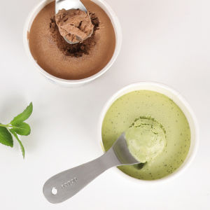 Japanese Import Ice Cream Spoon Stainless Steel Dessert Yogurt Small Spoon Western Jelly Spoon Good-looking Short Handle Spoon