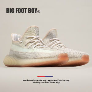 BIG FOOT BOY | Big Size Coral Orange Yeezy 350 Breathable Mens Casual Sports Shoes