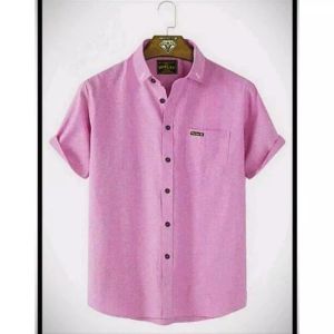 Kemeja Polos Pria Lengan Pendek Katun Slimfit