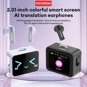 Hyundai | AI Earphones Ultra HD Screen HYUNDAI HY-C19 Bluetooth Headphone TWS Sports AI Translator Earbuds Noise Reduction Headphones