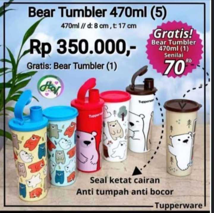 Giant tumbler tupperware / cat tumbler / bear tumbler / gelas ...